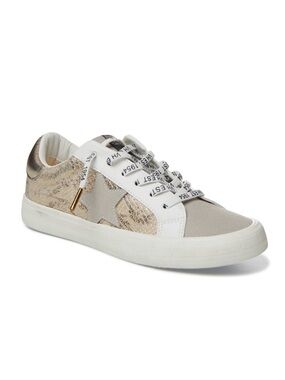 Vintage Havana Metallic Snakeskin Star Low-Top Sneaker White and Gold size 8.5